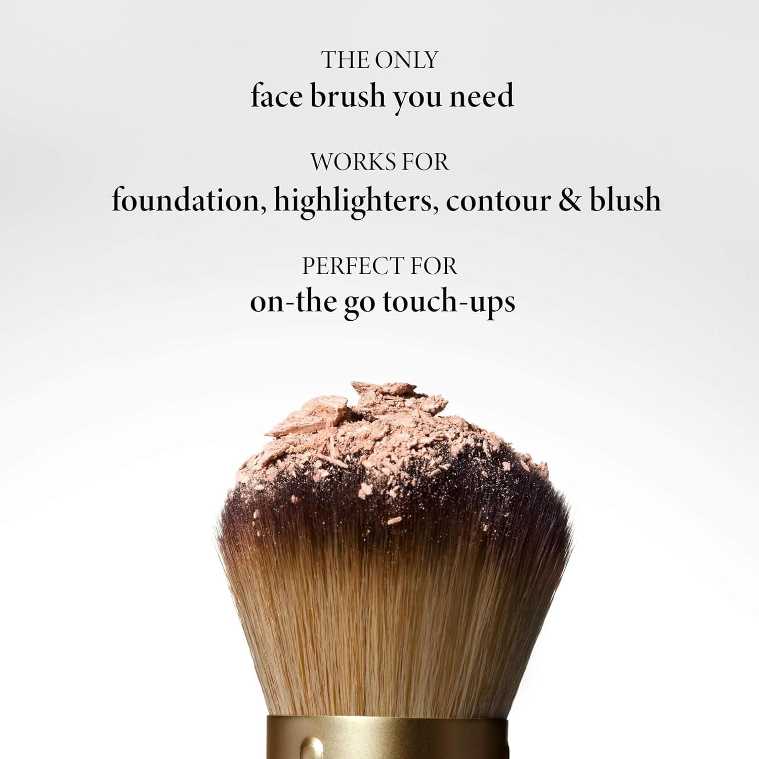 Retractable Airbrush Kabuki Brush for All Face Makeup & Foundation for Liquid, Cream and Powder Face Makeup with Aluminum Handle