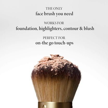 Retractable Airbrush Kabuki Brush for All Face Makeup & Foundation for Liquid, Cream and Powder Face Makeup with Aluminum Handle