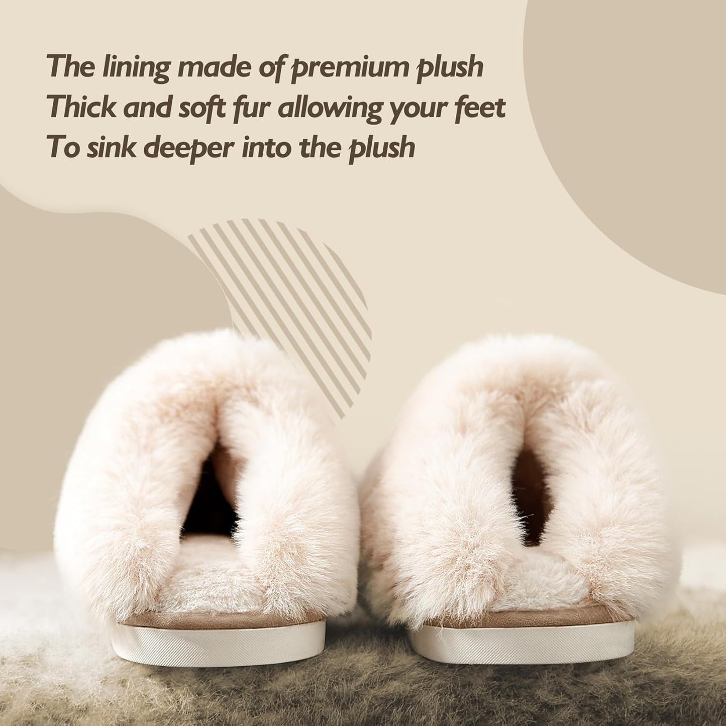 Womens Slippers with Fluffy Fur Soft Memory Foam House Shoes, Christmas Gifts Christmas Slippers for Women Mom Grandma