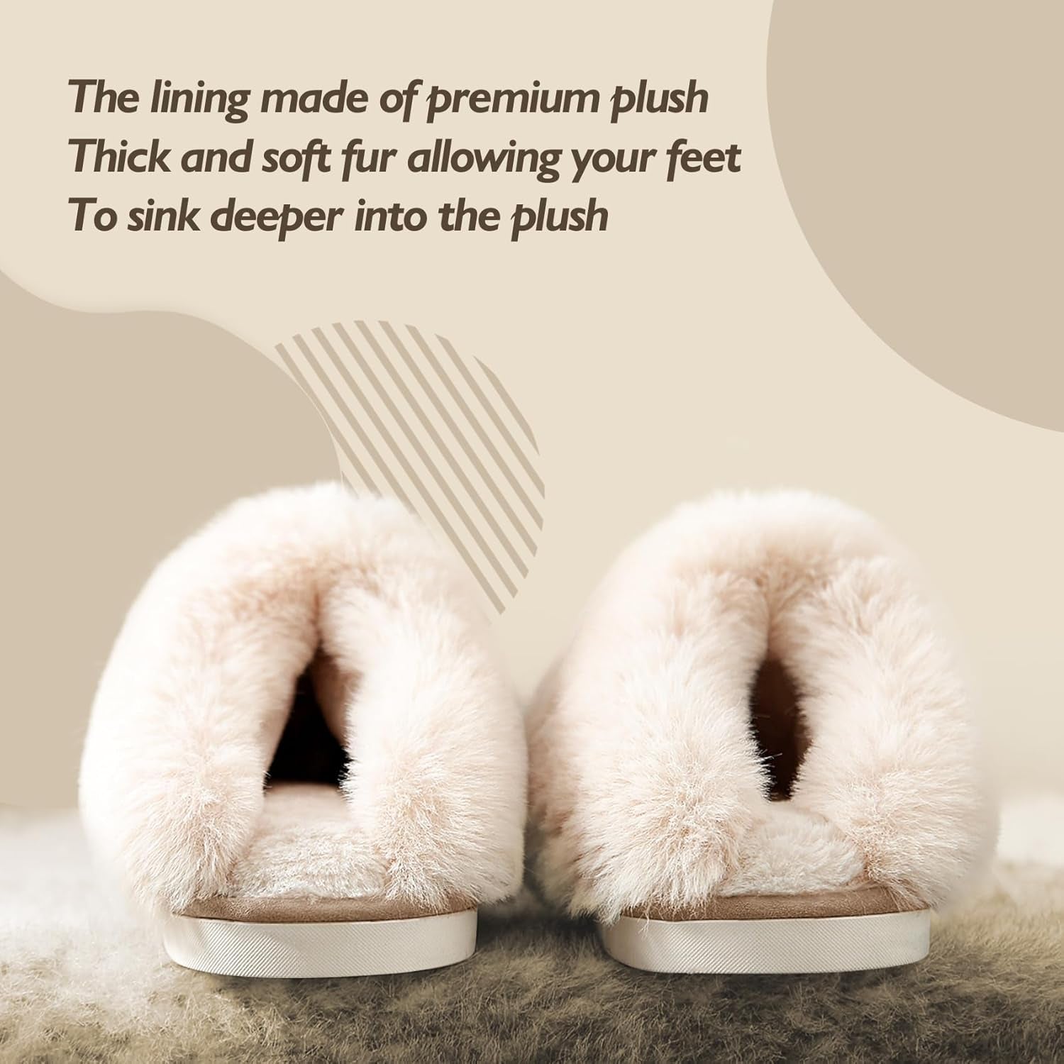Womens Slippers with Fluffy Fur Soft Memory Foam House Shoes, Christmas Gifts Christmas Slippers for Women Mom Grandma