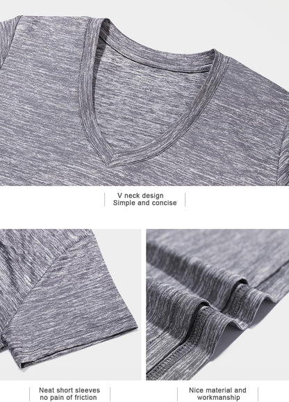 3-4 Pack Women'S Dry Fit Tshirt Short Sleeve Moisture Wicking Athletic Shirts Sport Activewear Tee V Neck Workout Top