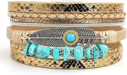 Leather wrap bracelets