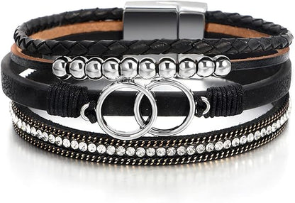 Leather wrap bracelets