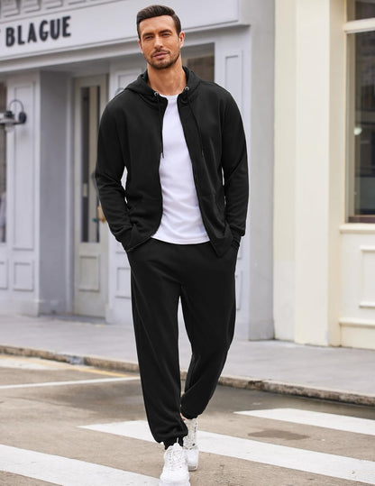 Sweatsuits for Men 2 Piece Tracksuit Sets Full Zip Hoodie Sweatpants for Men Casual Sports Jogging Suits S-4XL