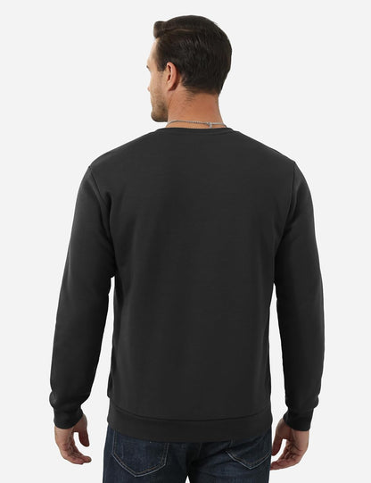 Men'S Fleece Sweatshirts Warm Sherpa Lined Heavy Thicken Underwear Winter Crewneck Pullover Tops Shirts